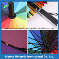 Automatic Open Metal Frame tecido Ployster 16ribs guarda-chuva Parasol arco-íris